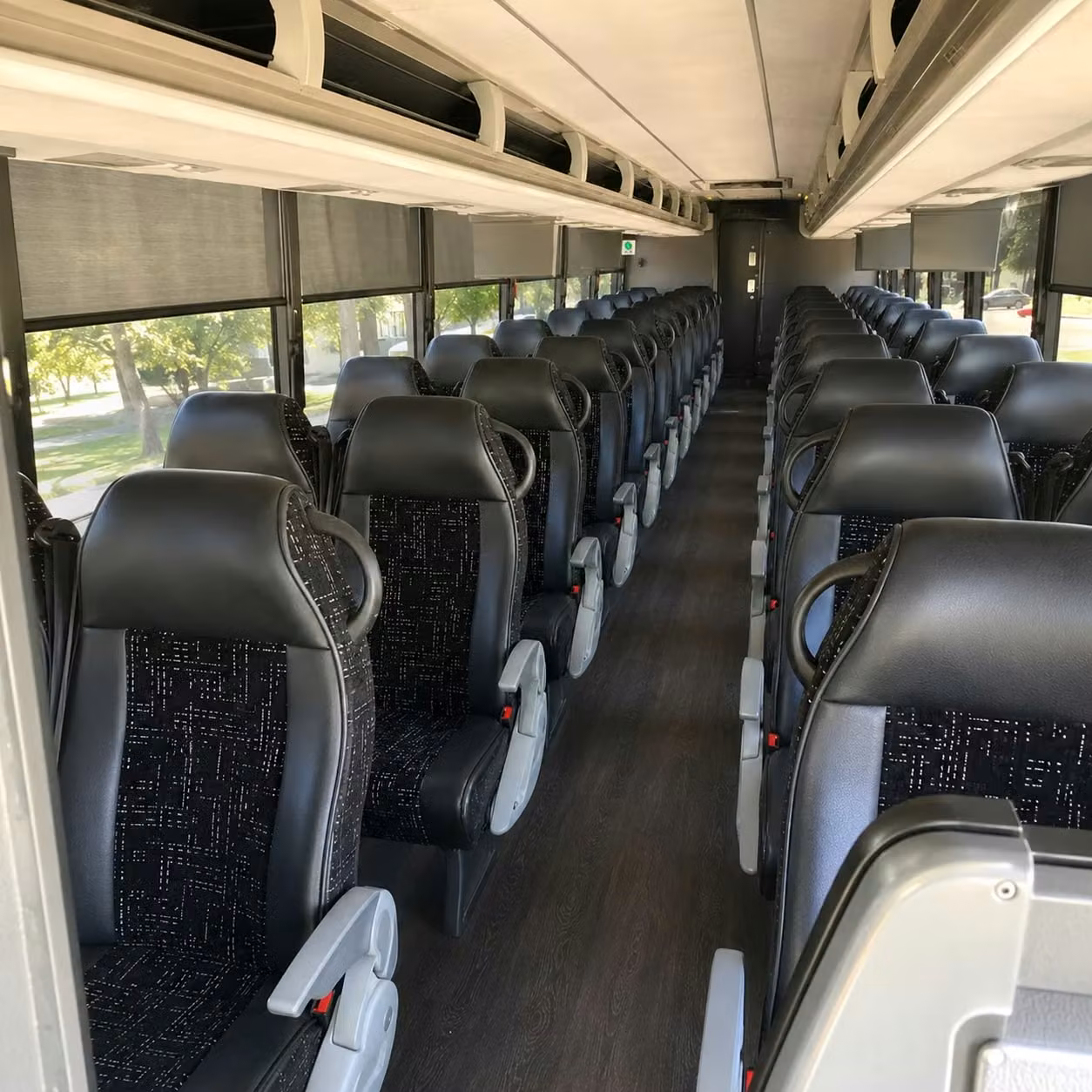 56 passenger charter bus inside